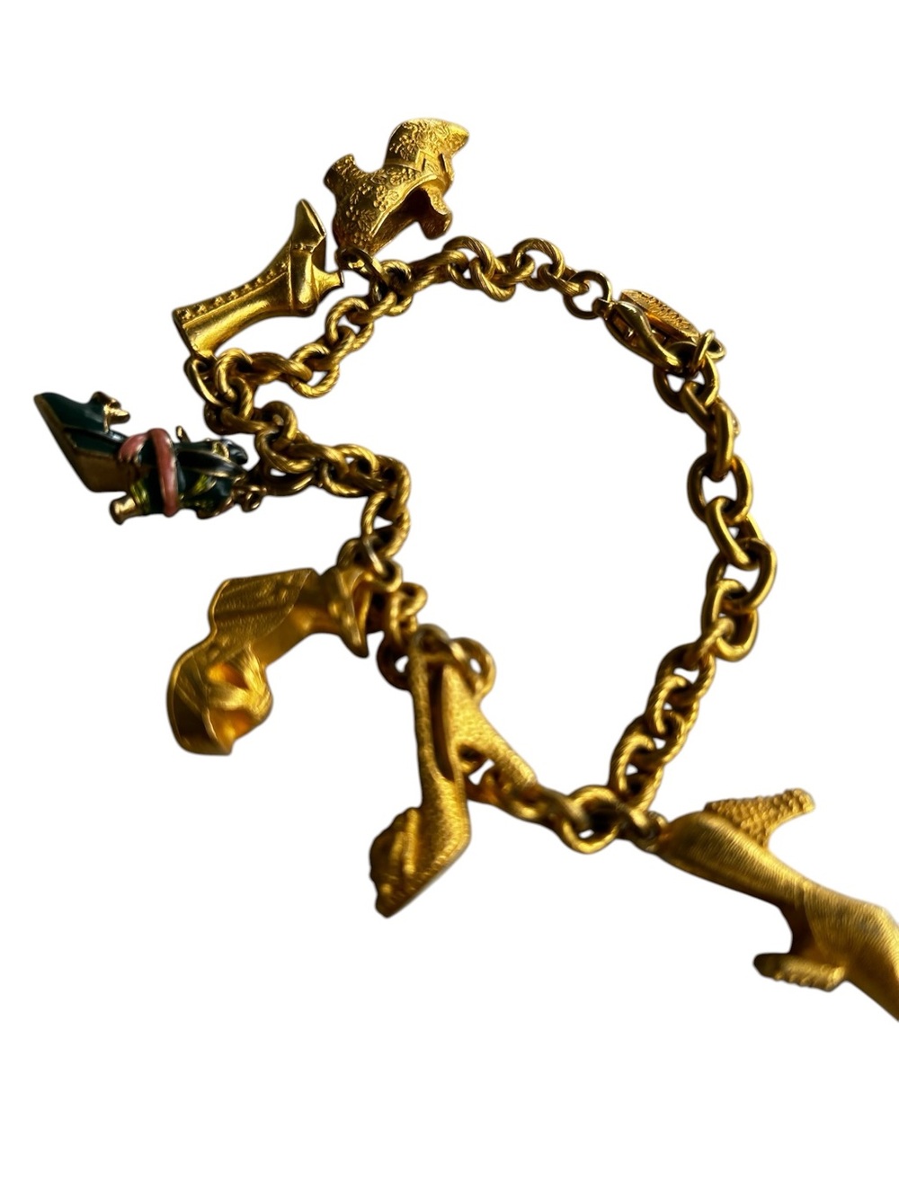 Vintage Bob Mackie Gold Charm Link Bracelet - Women's Gold Charm Bracelet - Picture 6 of 9